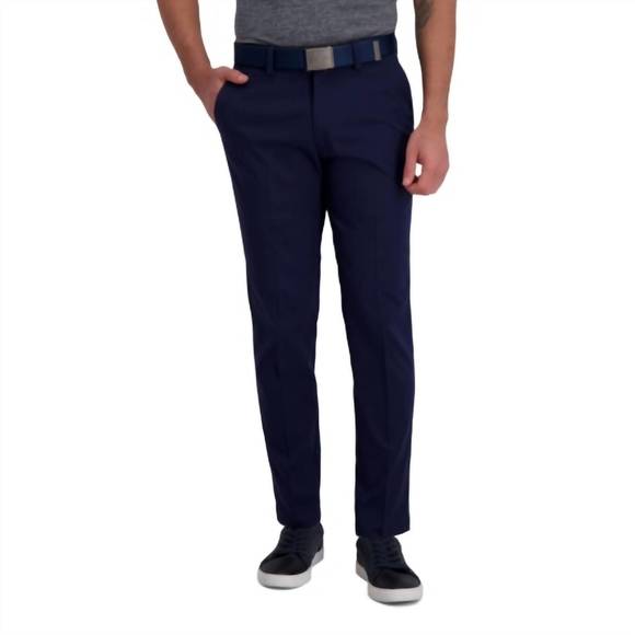 NEW HAGGAR CLOTHING plain solid heather slim fit pants in midnight - Picture 1 of 3